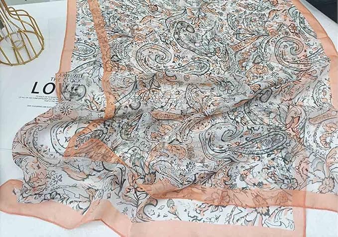 Pokeedioty Scarfs for Women Lightweight Scarves Elegant Floral Pattern Sheer Scarfs Shawls Wraps