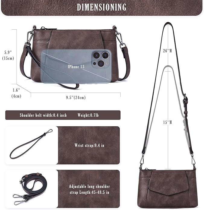 Small Crossbody Bags for Women, Cell Phone Bag Mini Over Wristlets Handbag Wallet Purse with Card Slots