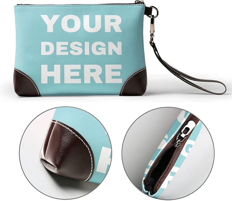 Custom Leather Wristlet Personalized Wallets For Women Men Wristlet Handbags Customized Clutch Purses For Women