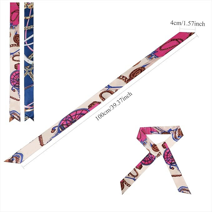 Purse Scarf for Women, Multifunctional Skinny Scarf for Bags Hair Neck Fashion Accessories