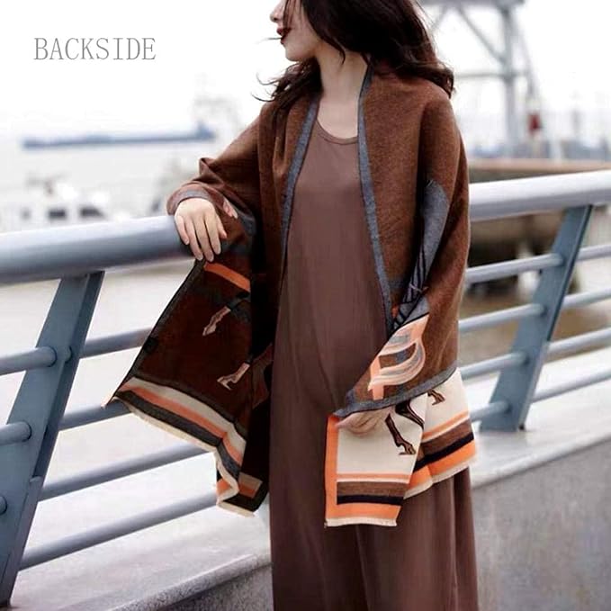 EXTREE Scarfs for Women Pashmina Silky Shawl Wrap for Evening Dressing Blanket Open Front Poncho Cape