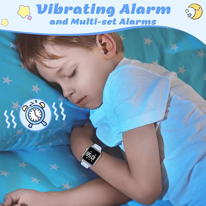 L LAVAREDO Kids Digital Watches for Boys Girls,Waterproof Sport Watch with Pedometer Stopwatch Vibration Alarm for Ages 5-13,No App Fitness Tracker Watch for Kids Teens Birthday Christmas Gifts