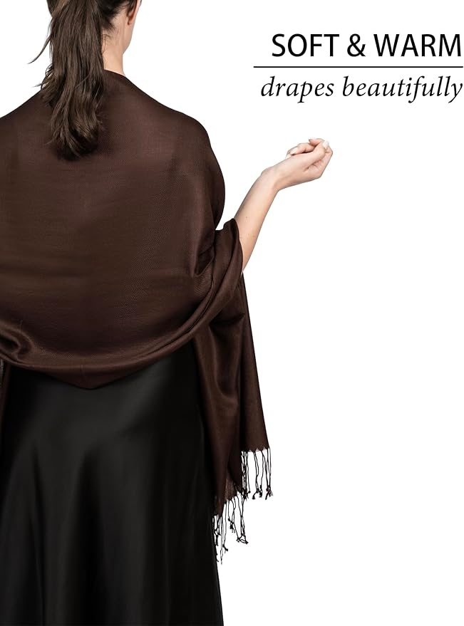 Achillea Soft Silky Pashmina Scarf for Women – Shawl Wrap for Evening Dresses, Bridesmaids, Weddings & Everyday Wear