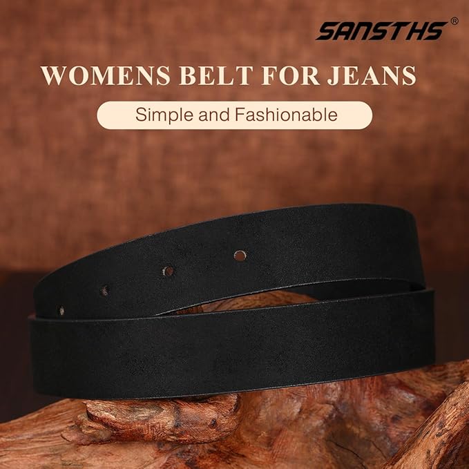 SANSTHS Womens Belt for Jeans Pants Dresses with Alloy Buckle, Floral Print Belt for Women with Unique Print Design