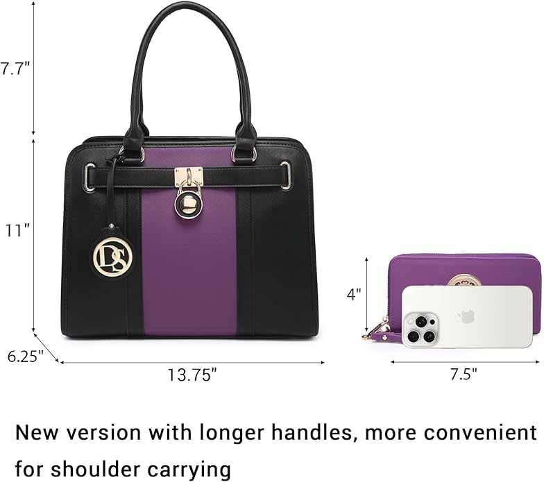 Dasein Handbags Purses Set for Women Top Handle Satchel Shoulder Bags Large Work Tote Bag with Matching Wallet