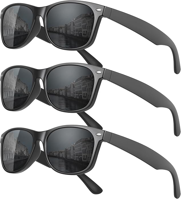 MEETSUN Classic Polarized Sunglasses for Women Men Trendy Retro Sun Glasses for Driving UV Protection (3 Pack)