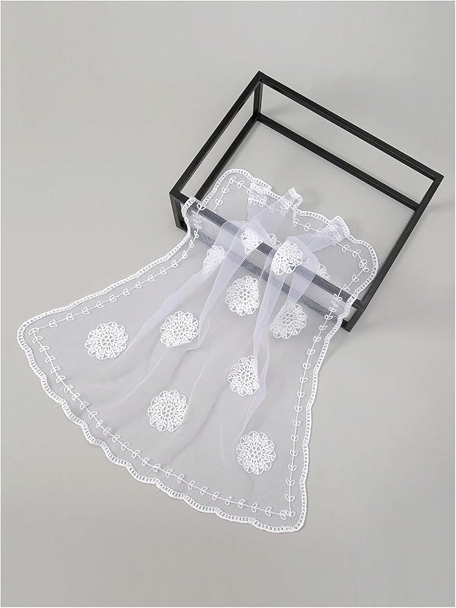 Floerns Women's Flower Embroidery Hair Scarf Headband Sheer Lace Hair Bandana