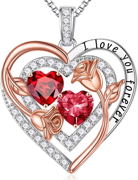 Iefil Mothers Day Gifts for Wife - Sterling Silver Birthstone Necklace Birthday Gifts for Her Wife