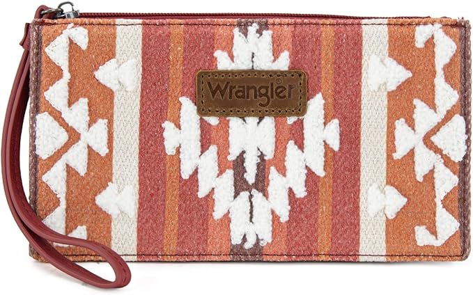 Montana West Wrangler Clutch Purses for Women Western Wristlet Wallet Boho Aztec Card Holder Zipper Handbags for Ladies AR-WG313-181BDY