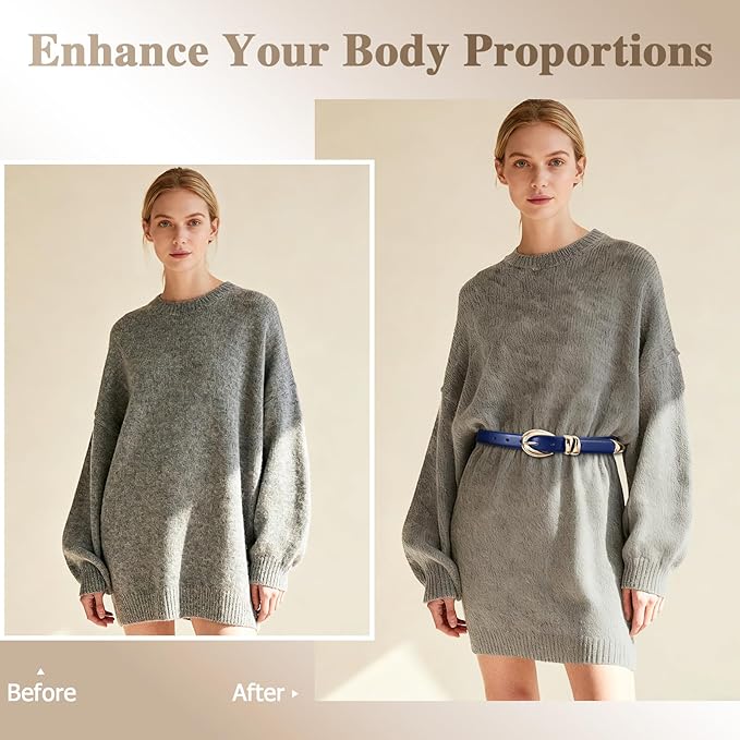 Fashion Waist Belt with Gold Buckle Women's Belts for Jeans Stylish Leather Belts for Women