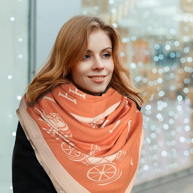 EXTREE Scarfs for Women Pashmina Silky Shawl Wrap for Evening Dressing Blanket Open Front Poncho Cape