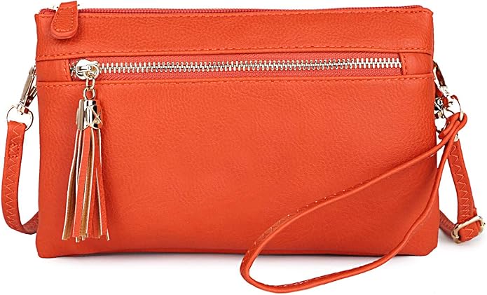 Solene Women's Lightweight Multi Compartment Wristlet Clutch Wallet Crossbody Bag