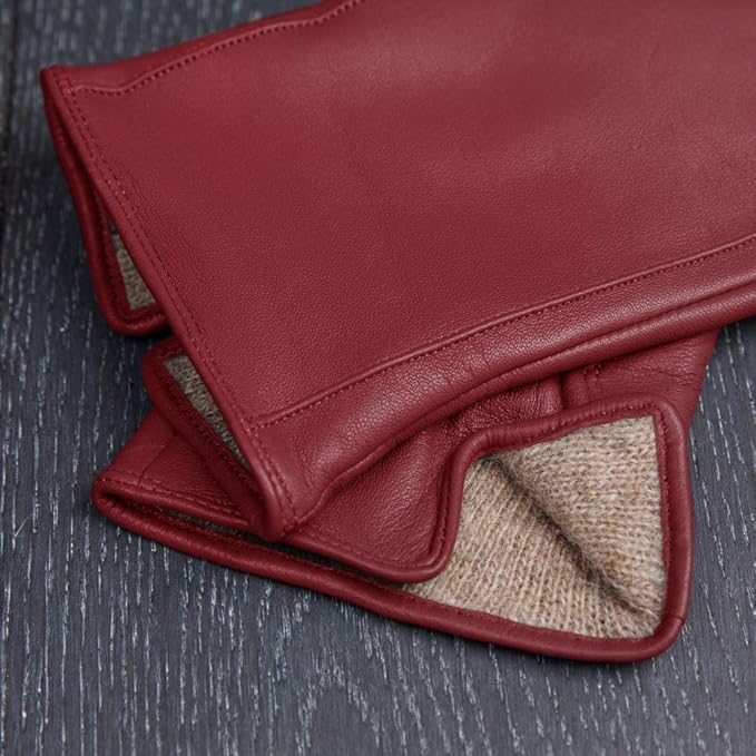 Downholme Touchscreen Leather Cashmere Lined Gloves for Women