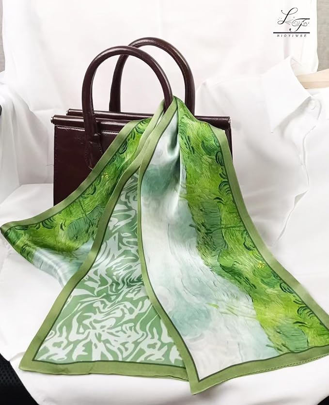 Head Scarf Hair Neck Scarves For Women Purse Bag Scarfs For Handbags Silky Long Thin Satin Headscarf Fashion