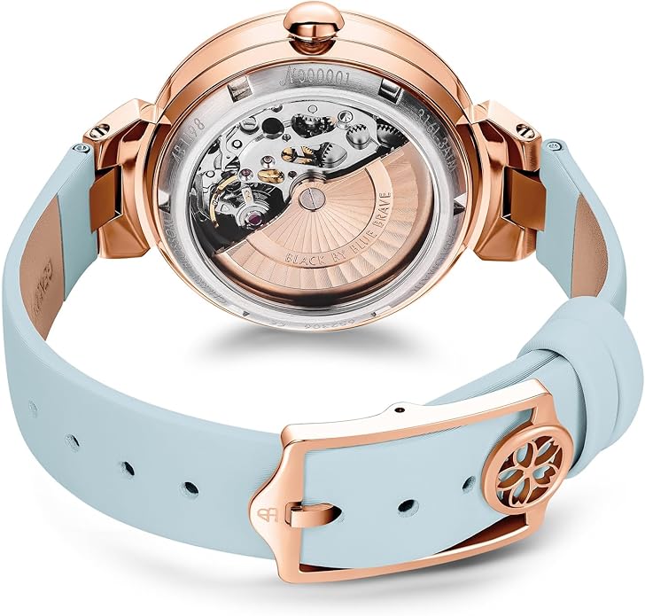 Women Watches Cherry Blossom Women's Watch Mother of Pearl Dial Ladies Watch with Leather Strap Sakura Petal Shape Cherry Blossom Watches for Women Sapphire Crystal Glass for Durability and Clarity