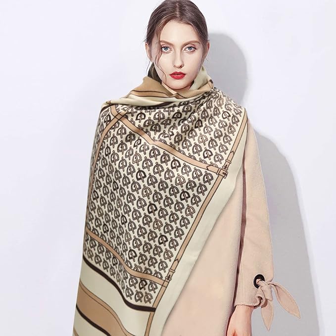 EXTREE Scarfs for Women Pashmina Silky Shawl Wrap for Evening Dressing Blanket Open Front Poncho Cape