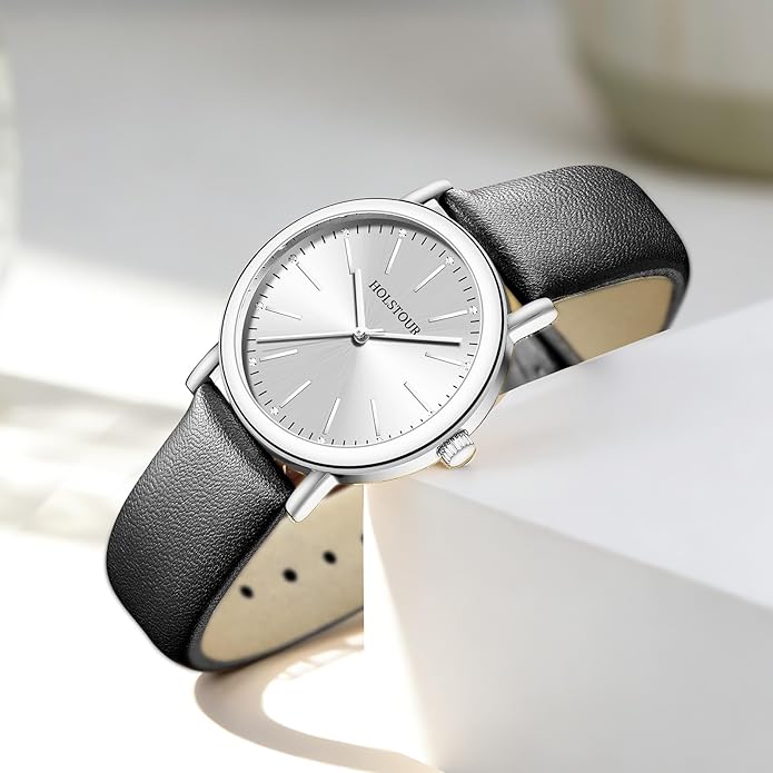 Watches for Women Crystal Accented Fashion Watch with Leather Band Gifts for Women