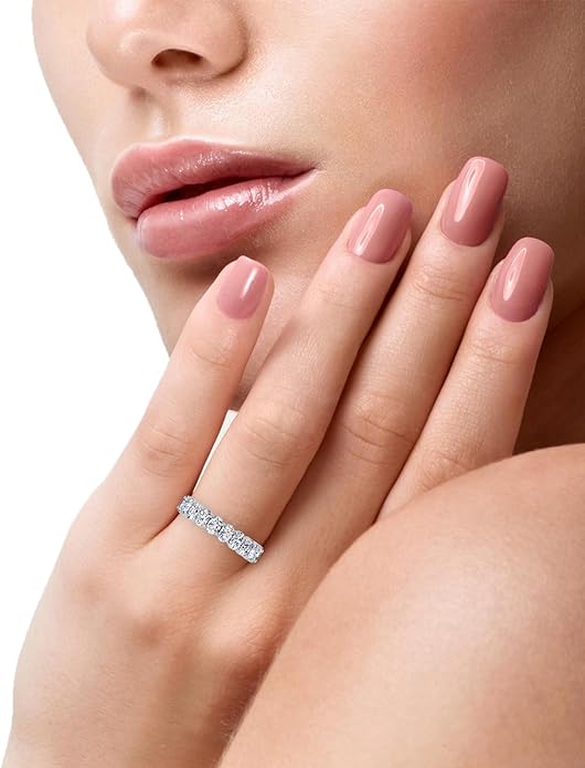 3.26 CTW Oval Cut Diamond Eternity Ring for Women in 14K White Gold/Yellow Gold | E-F Color, VS Clarity | Wedding, Anniversary, Luxury Fine Jewelry Gift | Lab-Grown Diamonds | Ring Size 6.5