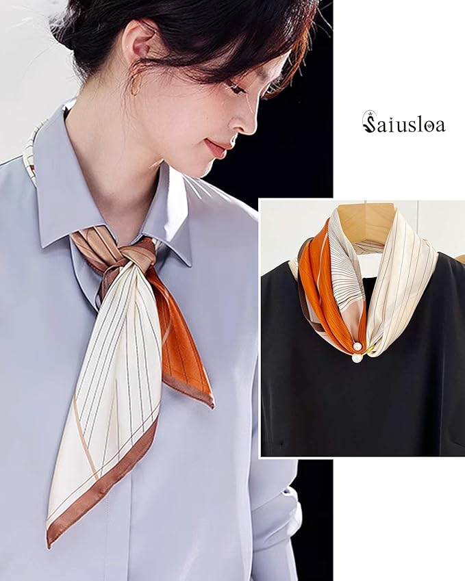 Neck Scarf For Womens Silky Head Scarves Hair Bandanas Square Scarf Fashion Accessories lightweight