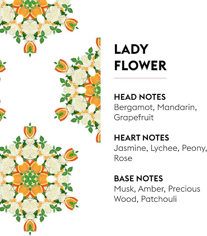MAISON BERGER Lady Flower Lampe Berger Refill, 500 ml (16.9 fl oz), 2-in-1 Catalytic System, Neutralizes Odors and Diffuses Fragrance, Citrus Notes, Jasmine, Made in France