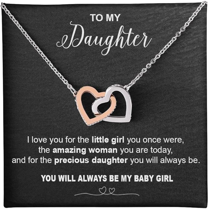 VIRAGIL To My Daughter Gift Necklace From Dad or Mom - Badass Daughter Jewelry With Heartfelt Message & Elegant Box