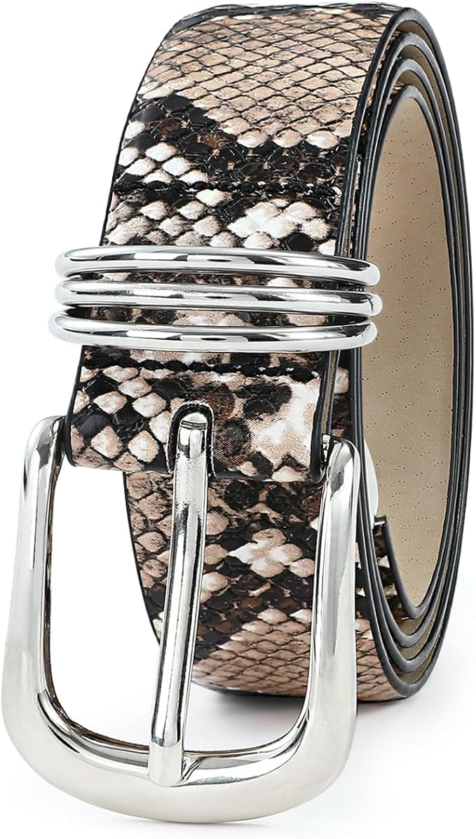 Belts for Women with Gold Buckle Faux Leather Belts Fashion Casual belts for jeans
