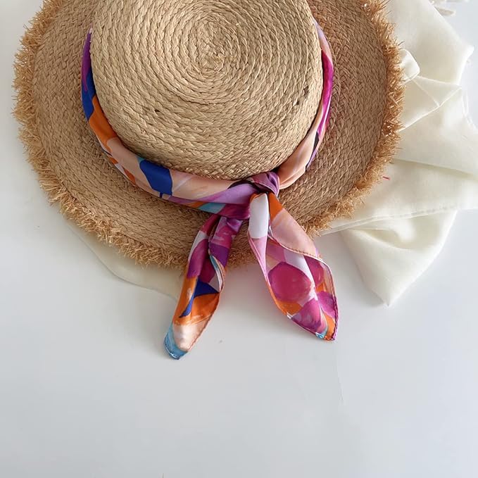 Livrerpi Silk Feeling Head Scarf Fashion Satin Hair Scarf Square Long Scarves for Women Gifts