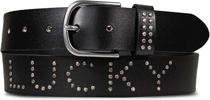 Lucky Brand womens Studded Leather Belt | Stylish | Classic | Modern | Jeans | Pants | Skirt | Dress