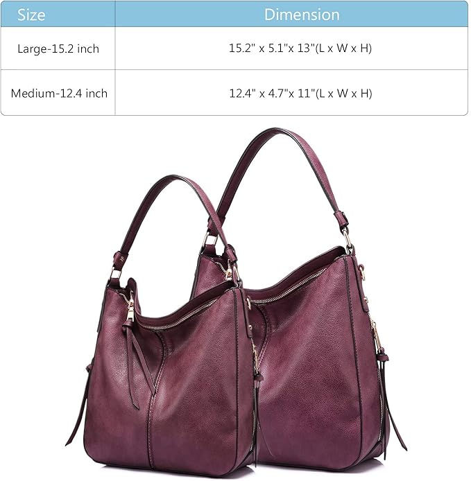 Realer Hobo Crossbody Bags for Women Designer Faux Leather Hobo Handbags Retro Large Size Shoulder Bag Bucket Purse