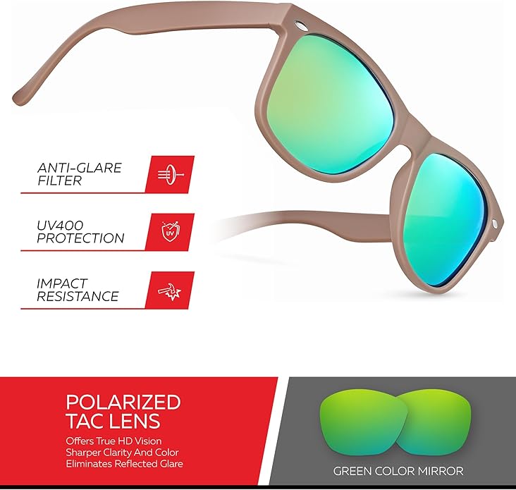Retro Rewind Polarized Sunglasses for Men and Women - UV Protection Classic Sun Glasses