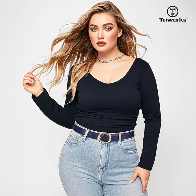 TRIWORKS 2 Pack Leather Belts for Women Fashion Waist Belt with Liquid Shapes Women Belt for Jeans Pants Dresses