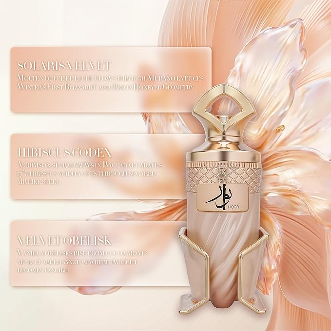 Noor by RIIFFS Women's Gourmand Perfume Eau de Parfum - Caramel & Vanilla Luxury Scent with 24H Longevity | 3.4 Fl Oz 80% Vol Seductive Edible Fragrance