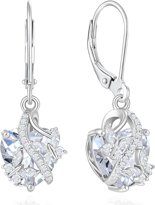 Butterfly Earrings for Women 925 Sterling Silver Heart Earring Birthstone Jewelry