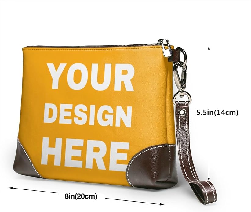 Custom Leather Wristlet Personalized Wallets For Women Men Wristlet Handbags Customized Clutch Purses For Women