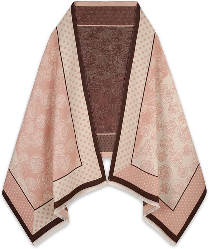 EXTREE Scarfs for Women Pashmina Silky Shawl Wrap for Evening Dressing Blanket Open Front Poncho Cape