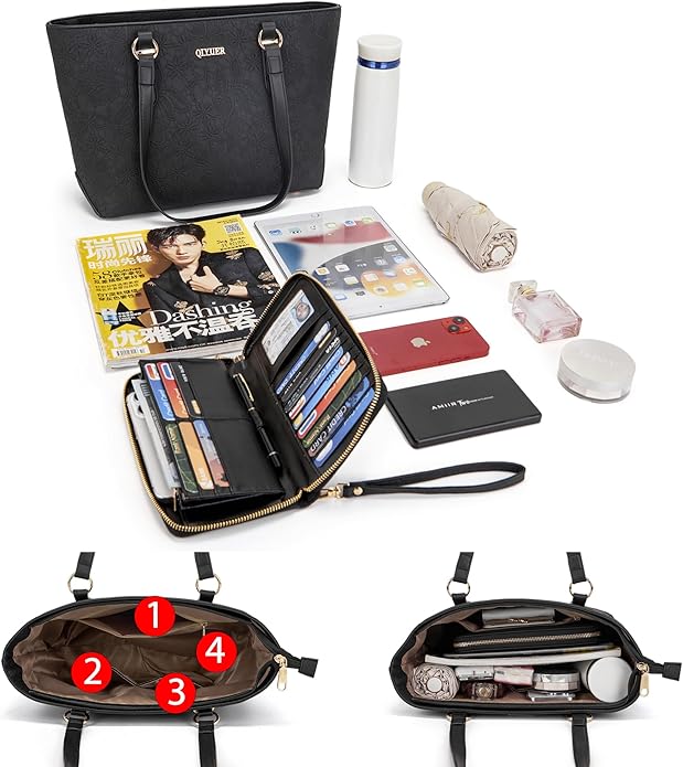 Purses And Wallets Set For Women Work Tote Satchel Handbags Shoulder Bag Top Handle Totes Purse With Matching Wallet