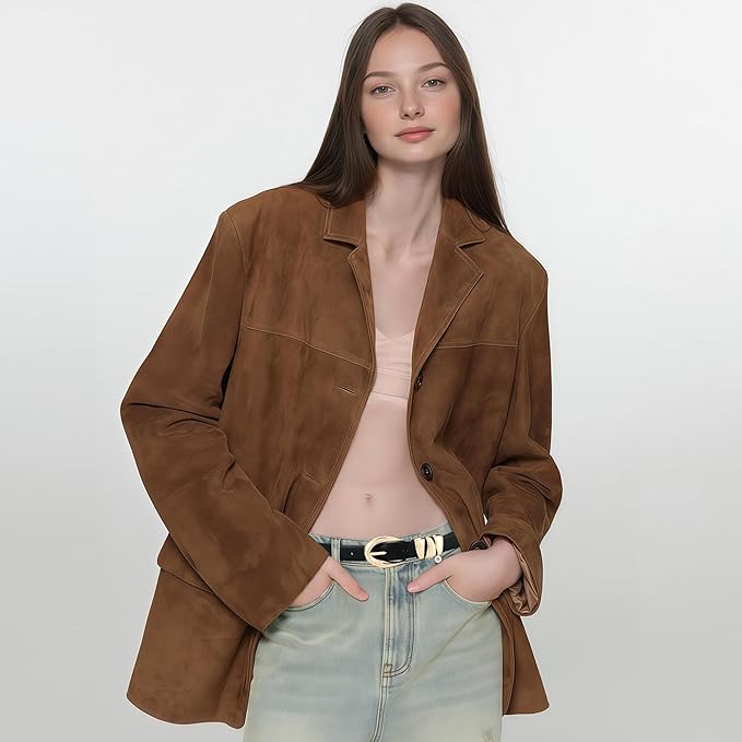 Skinny Leather Waist Belt - Gold Buckle Dress Belt for Women's Jeans & Dresses