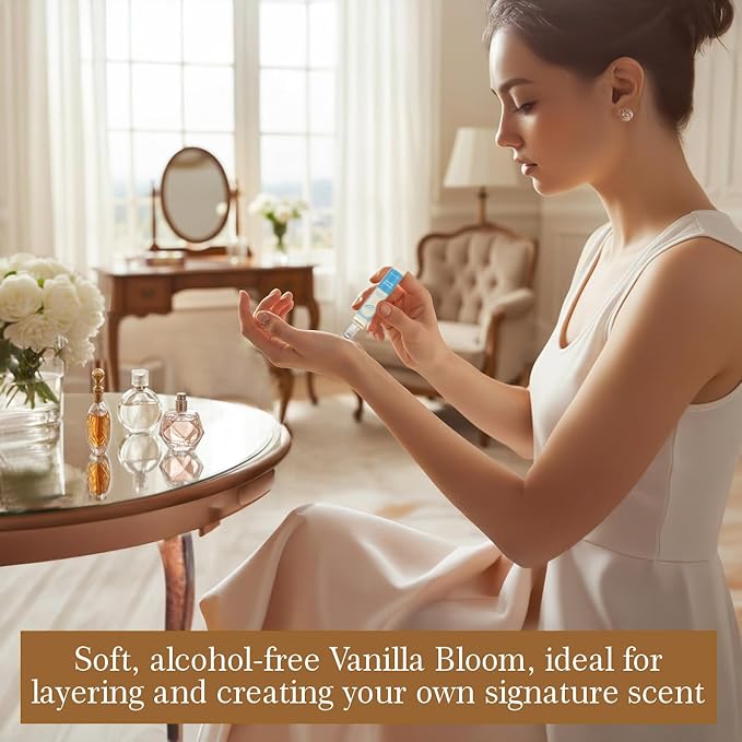 Zoha Vanilla Bloom - Vanilla Perfume for Women and Men, Alcohol Free Perfume Layering Oil, Travel Size Clean Parfum, 9ml Roll-On