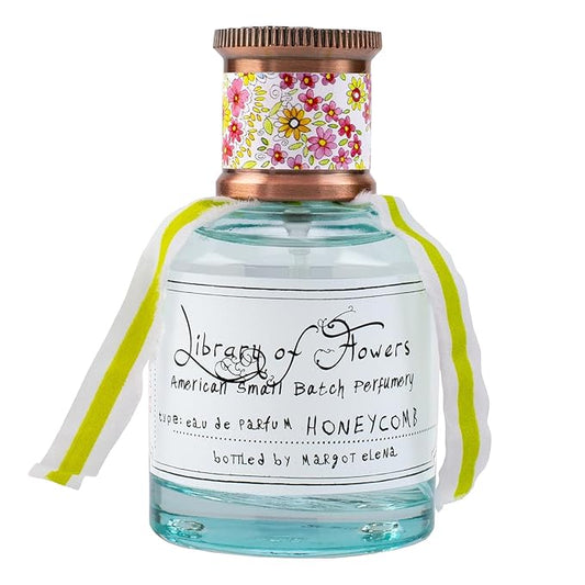 Library of Flowers Honeycomb Eau de Parfum, 1.69 Fl. Oz., Sugared Fig, Ambrosia Honey & Royal Bee Blossom Scented Women's Perfume, Luxury Fragrance Spray for Women
