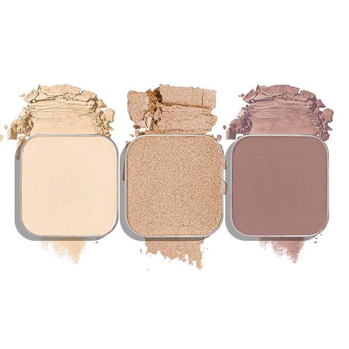 Magnetic Single Eyeshadow Set – Refill Pans, 3 Colors, Neutral Matte & Shimmer, Highly Pigmented, No Case, for Custom Magnetic Palettes