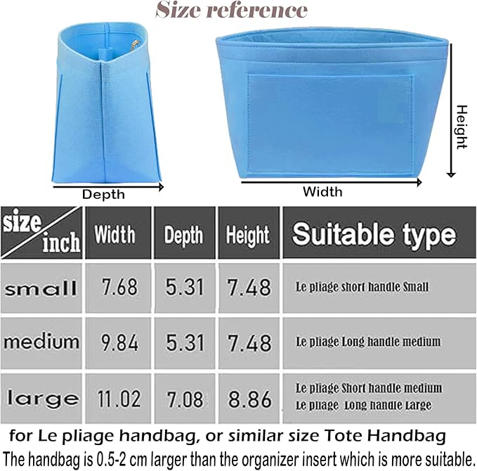 Lckaey bag Organizer Insert for longchamp le pliage organizer insert Handbags Organizer 1012French blue-S
