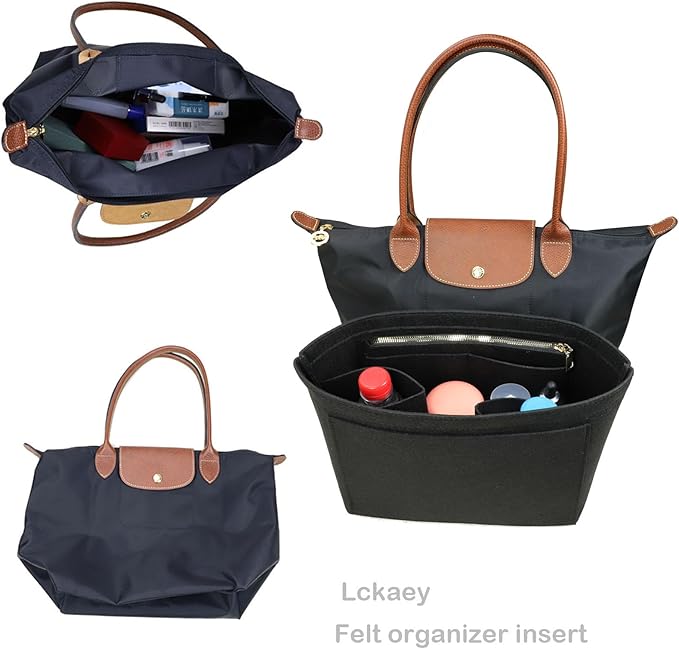 Lckaey bag Organizer Insert for Longchamp Le Pliage Neo Handbags Insert Organizer 1012BLACK-M