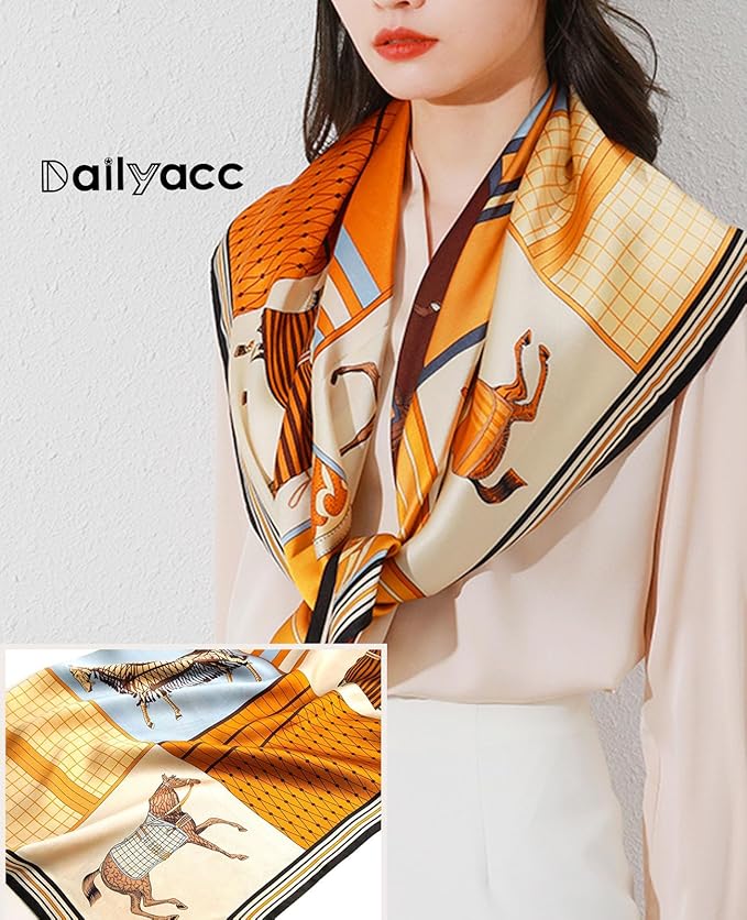 Dailyacc Hair Bandanas Scarf For Women Lightweight Fashion Neck Silk Satin Head Scarves For Sleeping Handbags Scarf