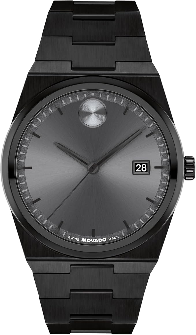 Movado Bold Quest Men's Sport Watch - Swiss Quartz Movement, Stainless Steel Link Bracelet - 5 ATM Water Resistance - Luxury Fashion Timepiece for Him - 40mm