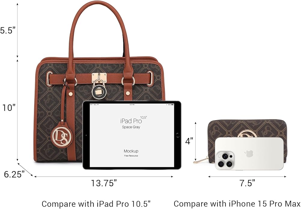 Dasein Handbags Purses Set for Women Top Handle Satchel Shoulder Bags Large Work Tote Bag with Matching Wallet