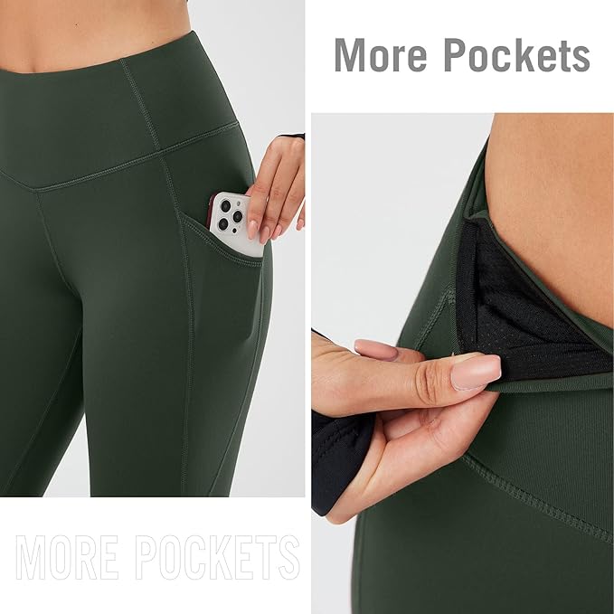 baleaf Winter Clothing Women Leggings Fleece Lined Tights Thermal Warm Thick Cold Weather Gear 1 Pockets