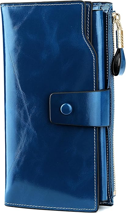YALUXE Women's Genuine Leather Wallet RFID Blocking Multi Card Holder with Cell Phone Pocket Mothers Day Gifts