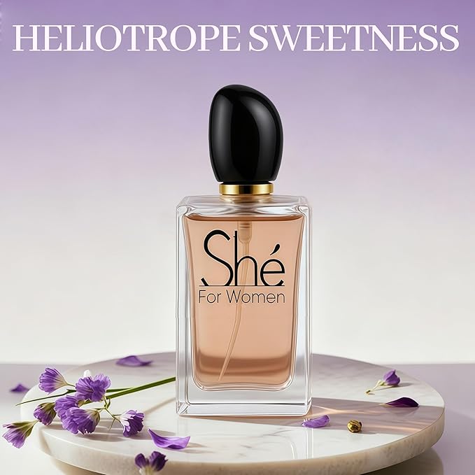 She, Perfume for Women, Long Lasting EDP, Feminine Scent, Delicate Fragrances for Women, Day to Night Wear, 3.4 Fl Oz