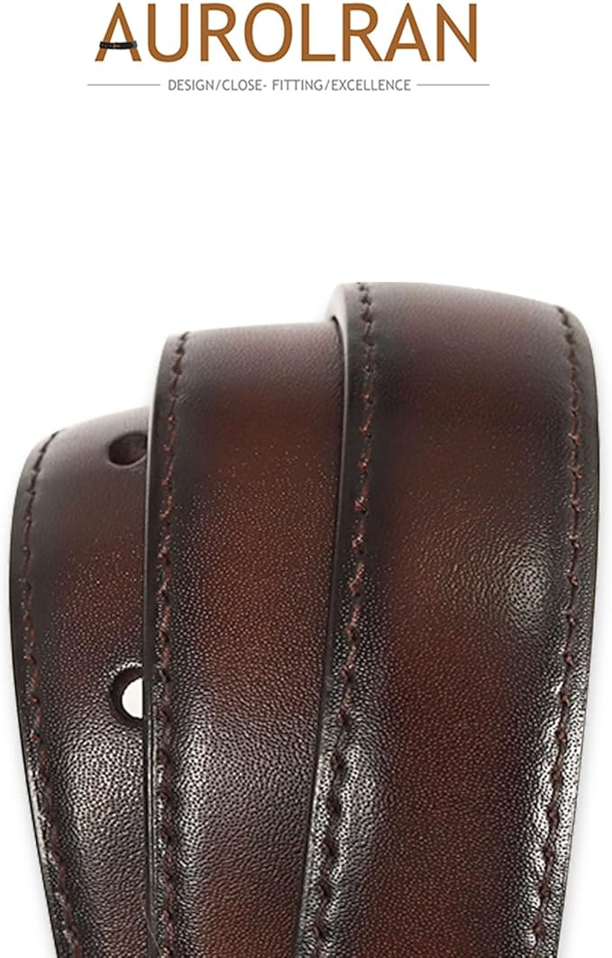 Women's Fashion Classic Metal Buckle Leather Belt with Jeans Dress