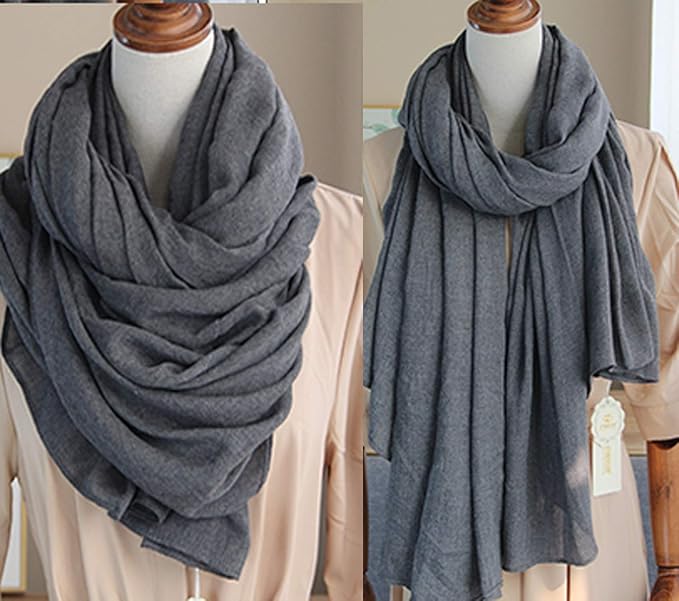 woogwin Women's Cotton Scarves Lady Light Soft Fashion Solid Scarf Wrap Shawl